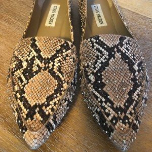 Steve Madden Snake Skin Studded Flats